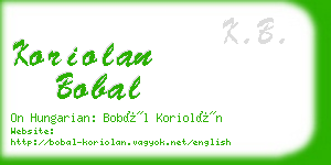 koriolan bobal business card